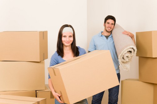 Household items prepared for transport by a van and man service